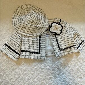 Janie & Jack Tweed Jacket with Beret hat